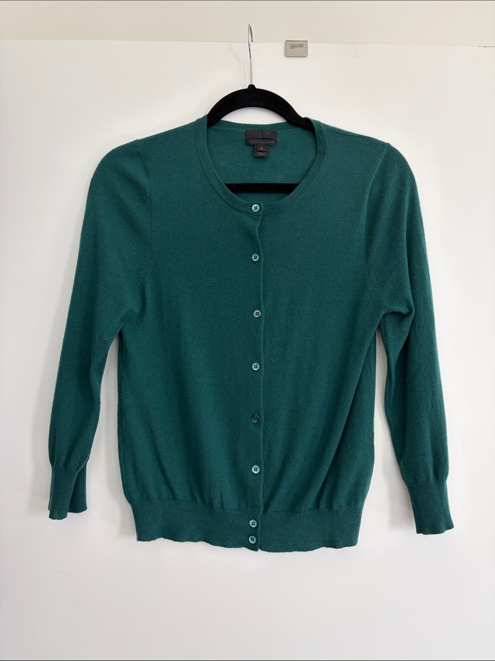 J.Crew Cashmere Cardigan Green Medium